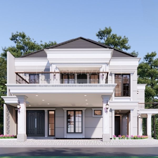 Desain Rumah Tingkat Berwarna Netral