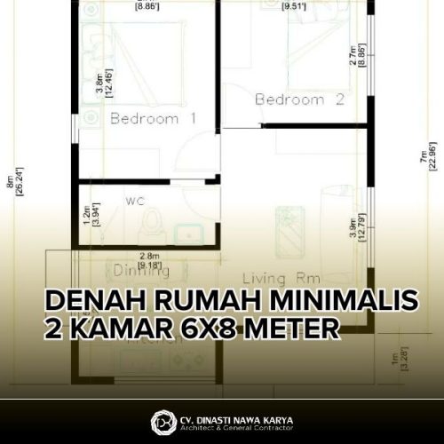 denah rumah minimalis 2 kamar 6x8 meter