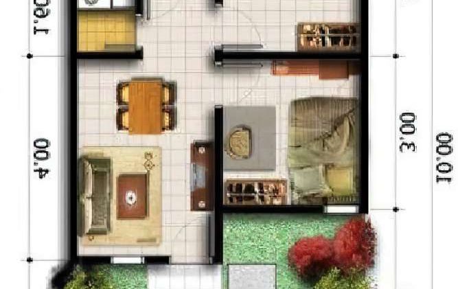 desain denah rumah minimalis 2 lantai 6x10 meter