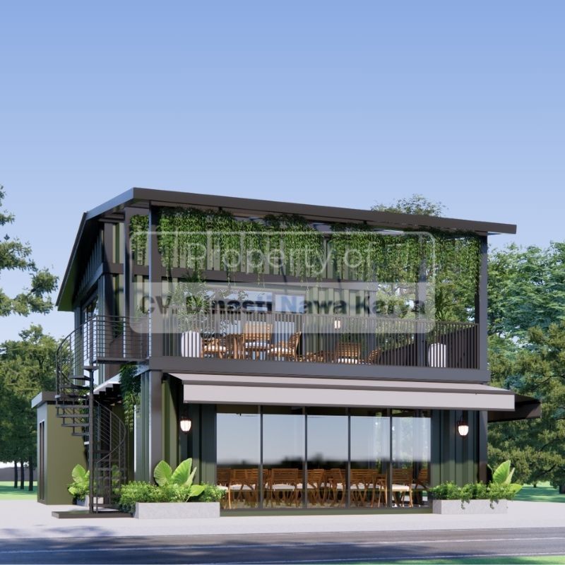 desain cafe 2 lantai