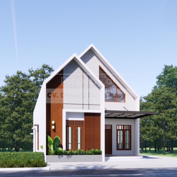 Desain Rumah Lebar 7 Meter 1 Lantai Gaya Skandinavia