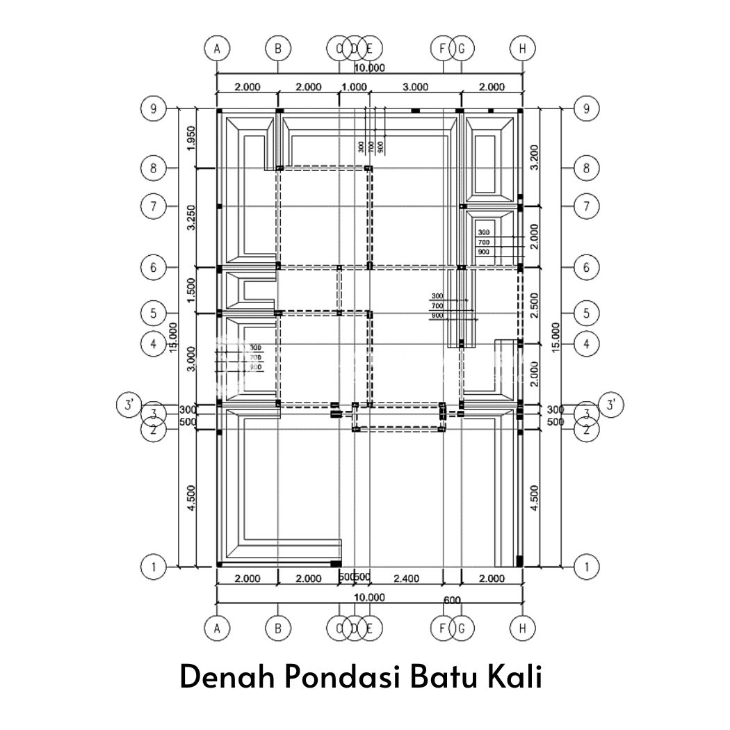 Denah Pondasi Batu Kali