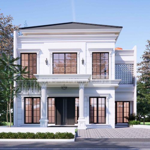 portofolio desain rumah klasik 2 lantai HR 180625
