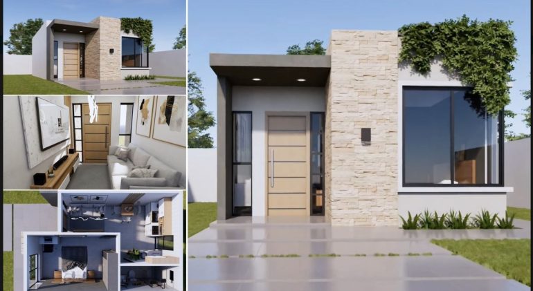 Desain dan Denah Rumah 5x7 Meter Lengkap dengan Tampak