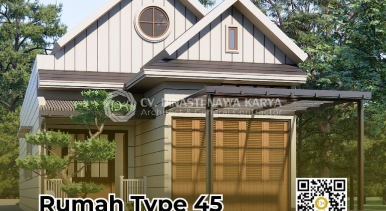 desain denah ukuran rumah type 45