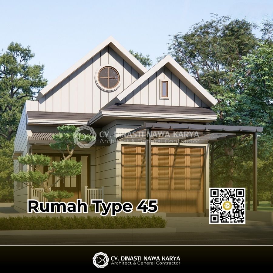 desain denah ukuran rumah type 45