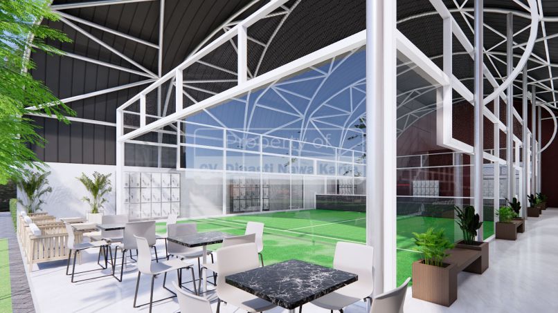 Desain lapangan padel indoor