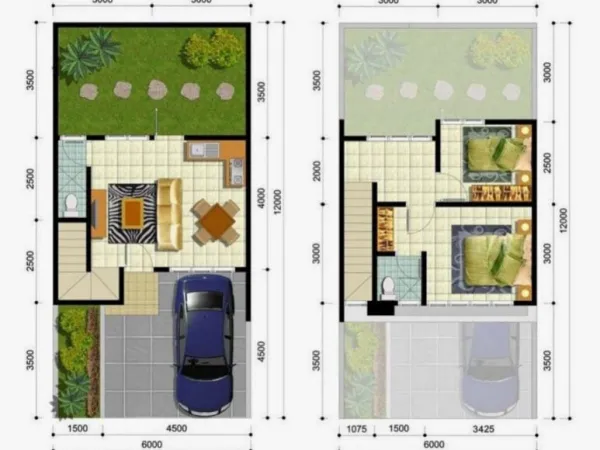 Desain Rumah Minimalis 6x12 Dua Lantai