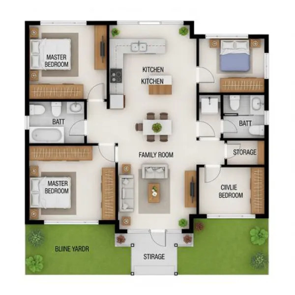 Desain Rumah Minimalis 6x12 Satu Lantai