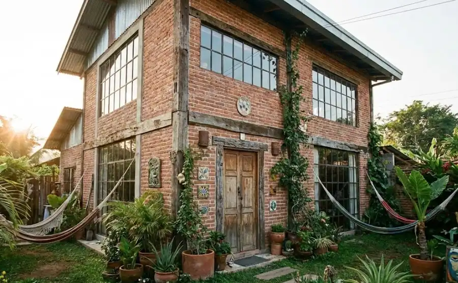 Rumah Eklektik 6×9 dengan Bata Merah