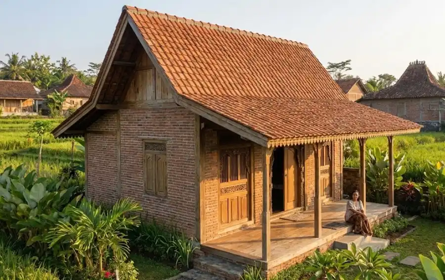 Rumah Semi-Tradisional 6×9 dengan Bata Ekspos