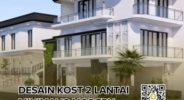 desain kost 2 lantai minimalis modern