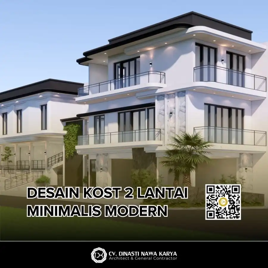 desain kost 2 lantai minimalis modern