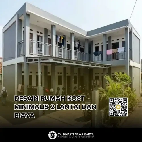 desain rumah kost minimalis 2 lantai dan biaya