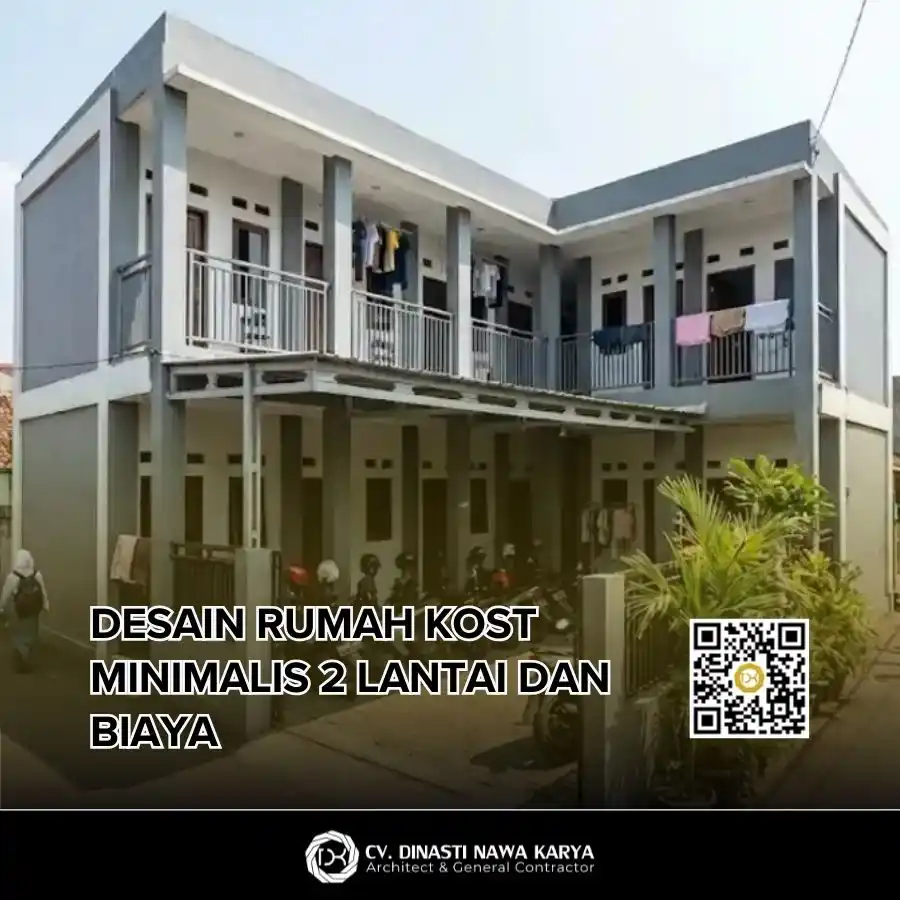 desain rumah kost minimalis 2 lantai dan biaya