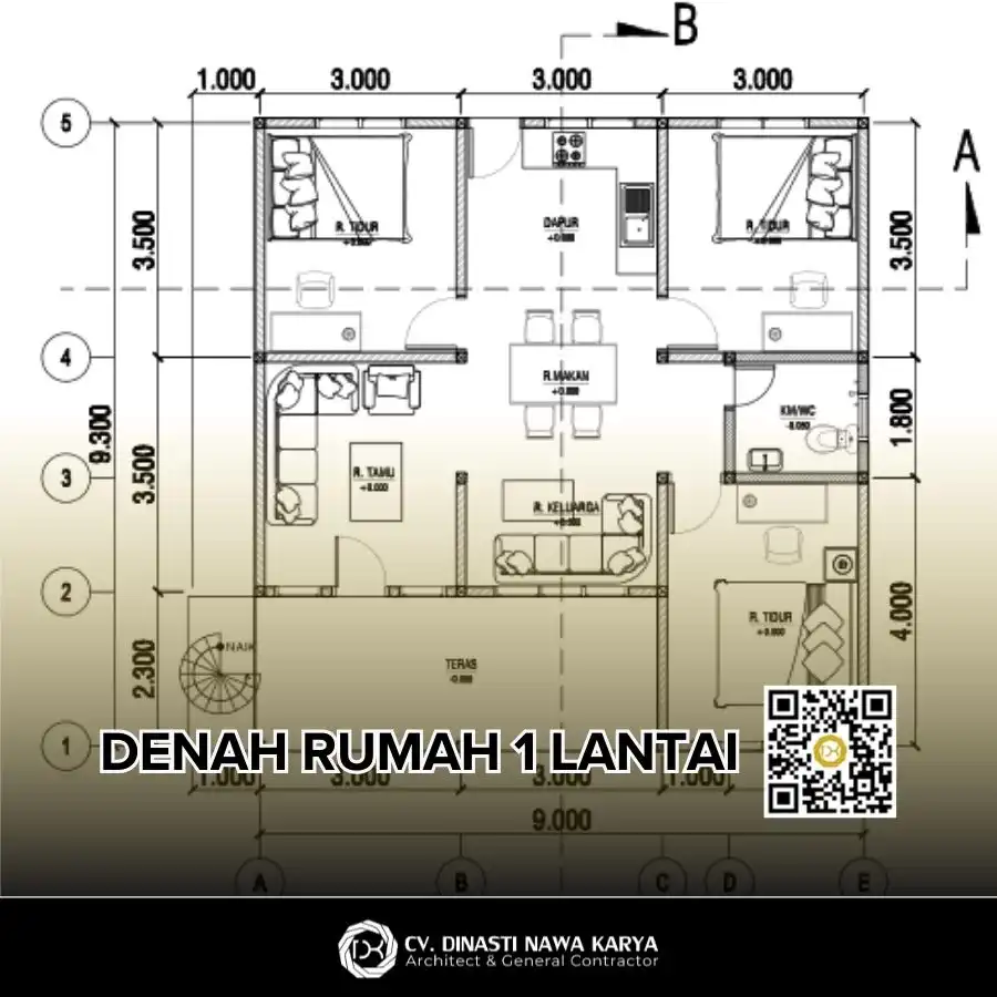 kumpulan denah rumah 1 lantai