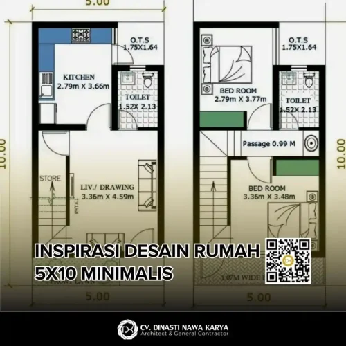 Inspirasi Desain Rumah 5x10 Minimalis