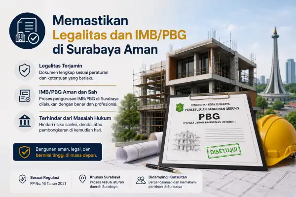 Memastikan Legalitas dan IMB_PBG di Surabaya Aman, Konsultan Bangunan Surabaya