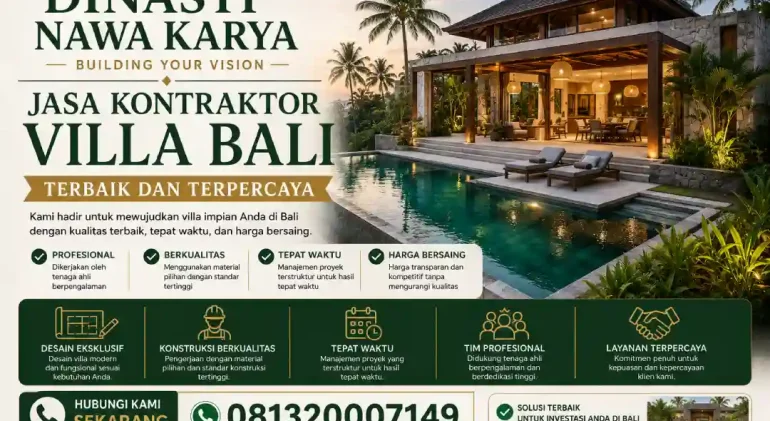 Kontraktor Villa Bali Terbaik dan Terpercaya