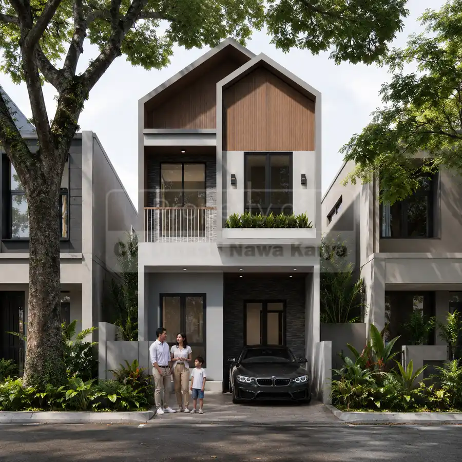 Desain Rumah 2 Lantai Gaya Skandinavian